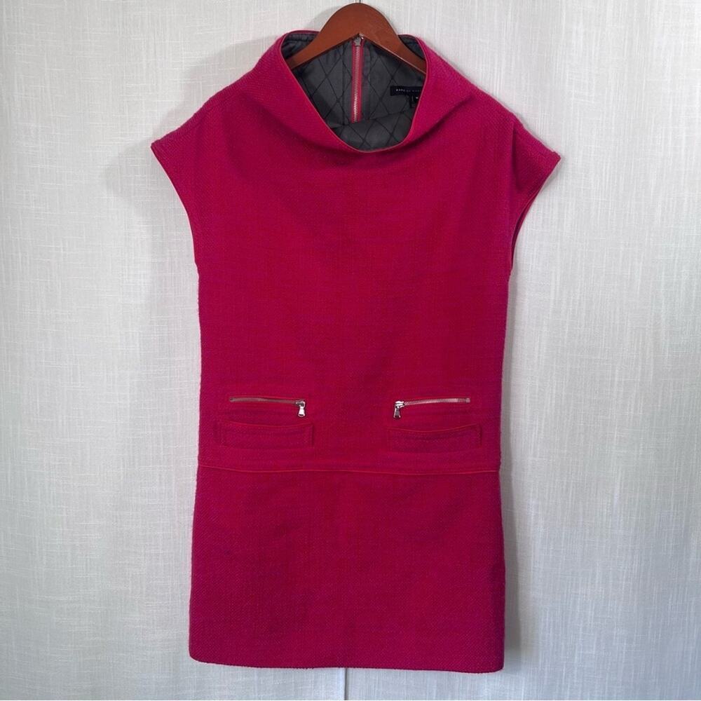 Marc By Marc Jacobs NWT Pink Wool Silk Tweed Mini Dress Size M